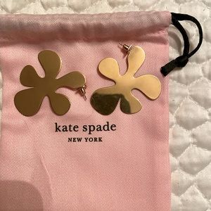Kate Spade gold earrings monstera leaf